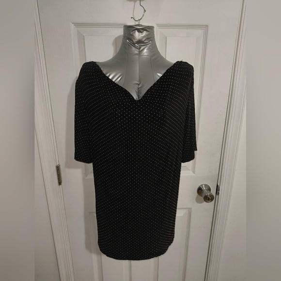 Ronni Nicole Tops - Ronni Nicole Black and White Oversized Polka Dot Blouse